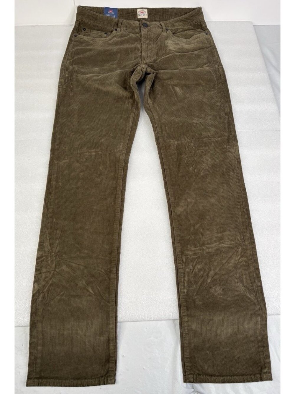 Faherty Stretch Corduroy Pant Men’s 32x33 Olive Green 5 Pocket Slim Fit